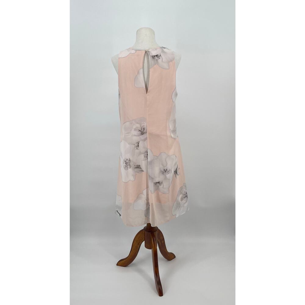 Calvin Klein Pedal Pink Floral Tank Chiffon Dress Size 6 Romantic Wedding Boho - Picture 2 of 6